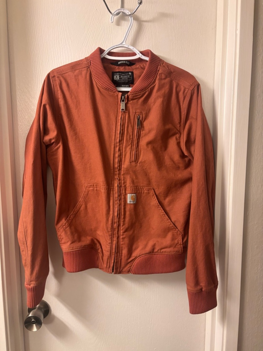Carhartt Rust Orange Relaxed-Fit Zipper Jacket